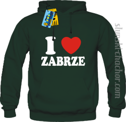 I love Zabrze bluza męska z nadrukiem - green
