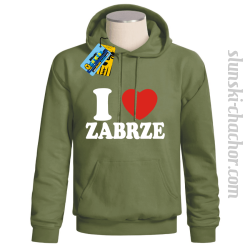 I love Zabrze bluza męska z nadrukiem - khaki