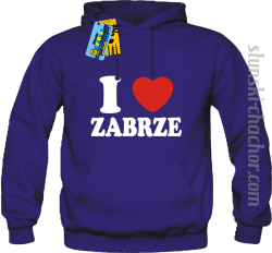 I love Zabrze bluza męska z nadrukiem - purple