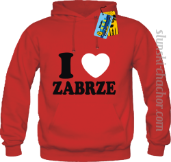 I love Zabrze bluza męska z nadrukiem - red