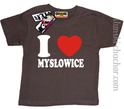 I love Mysłowice koszulka dziecięca z nadrukiem - brown
