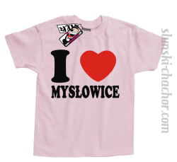 I love Mysłowice koszulka dziecięca z nadrukiem - light pink