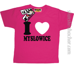 I love Mysłowice koszulka dziecięca z nadrukiem - pink