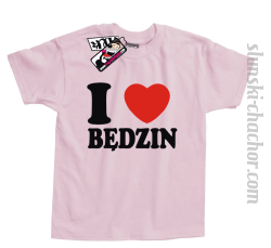 I love Będzin - koszulka dla dziecka - jasny róż