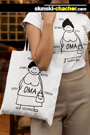 Oma po Ślunsku - Zestaw koszulka damska + torba bawełniana