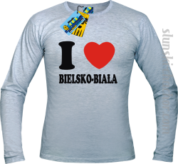 I love Bielsko-Biała longsleeve z nadrukiem - ash
