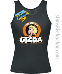 Pierońska gizda top damski z nadrukiem - black