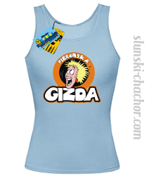 Pierońska gizda top damski z nadrukiem - sky blue