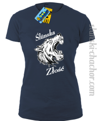 Slunska złość damska koszulka z nadrukiem-navy blue